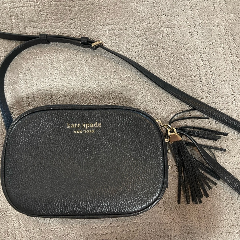 NWOT Kate Spade black pebbled leather Crossbody handbag